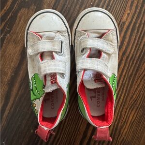 Converse Kids' White and Green Dino Sneakers, size 9